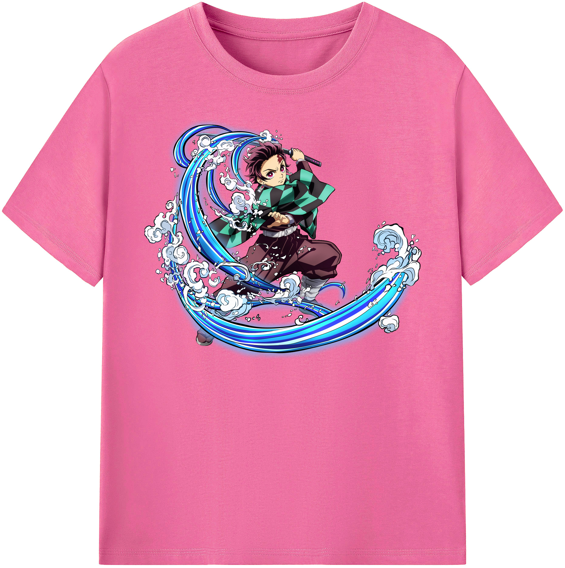 （画像用） 鬼滅の刃 竈門 炭治郎／かまど たんじろう Kamado Tanjirou レディースカジュアルプリントTシャツ（綿100％）